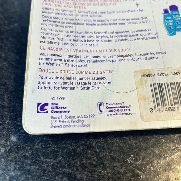 Gillette Sensor Excel Women Handle Shaver w 1 Blade USA Made Vintage 1999 Gray - Picture 5 of 5